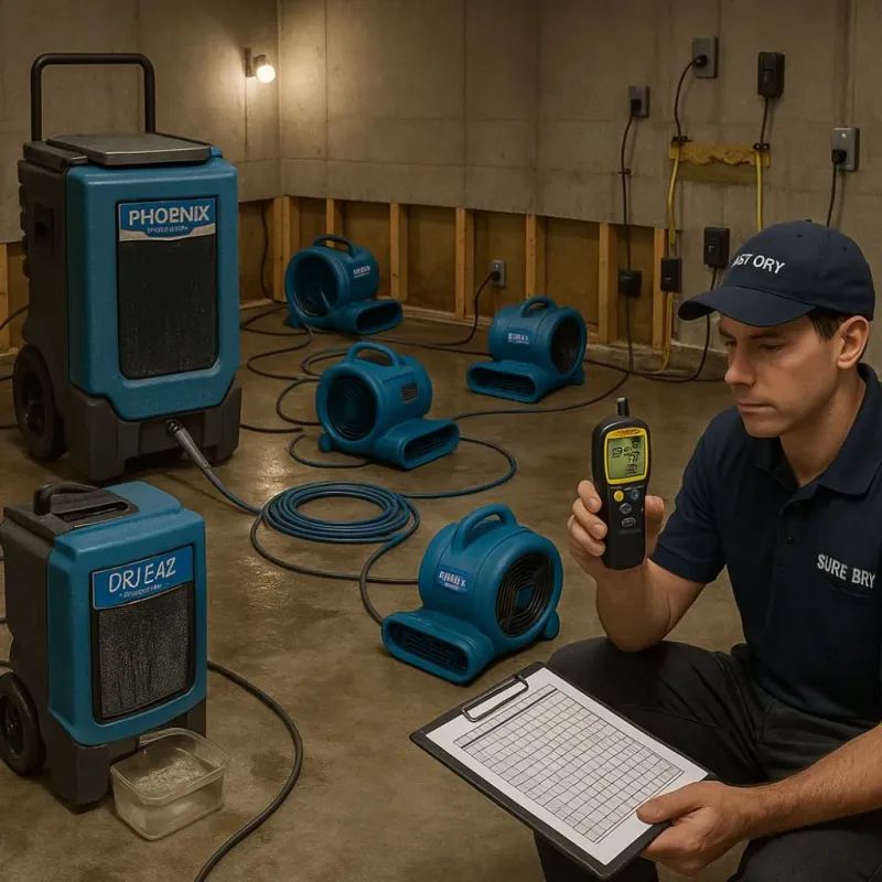 Structural Drying and Dehumidification process in Lansdale, PA